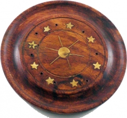View Buying Options For The Madina Copper Sun & Stars Round Plate Ash Catcher Incense Stick Holder