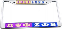 View Buying Options For The Omega Psi Phi + Zeta Phi Beta Split Founder Year License Plate Frame
