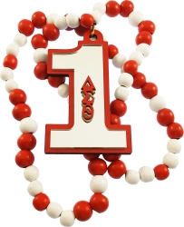 View Buying Options For The Delta Sigma Theta Line #1 Mirror Wood Color Bead Tiki Necklace