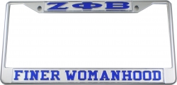 View Buying Options For The Zeta Phi Beta Finer Womanhood License Plate Frame