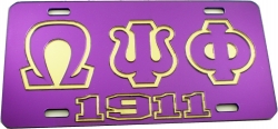 View Buying Options For The Omega Psi Phi 1911 Outline Mirror License Plate