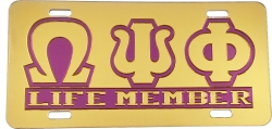 View Buying Options For The Omega Psi Phi Life Member Insert Mirror License Plate