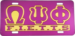 View Buying Options For The Omega Psi Phi F.I.E.T.T.S. Insert Outline Mirror License Plate