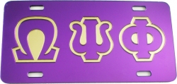 View Buying Options For The Omega Psi Phi Outline Mirror License Plate