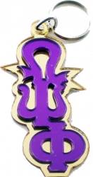 View Buying Options For The Omega Psi Phi Stacked Letter Keyring Mirror Key Chain