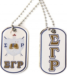 View Buying Options For The Sigma Gamma Rho Crest Epoxy Coated Double Sided Dog Tag