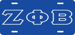 View Product Detials For The Zeta Phi Beta Outline Mirror License Plate