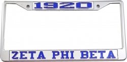 View Buying Options For The Zeta Phi Beta 1920 License Plate Frame