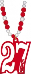 View Buying Options For The Kappa Alpha Psi® Line #27 Mirror Wood Color Bead Tiki Necklace