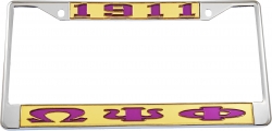 View Buying Options For The Omega Psi Phi 1911 Big Letter License Plate Frame