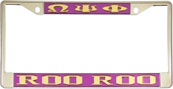 View Buying Options For The Omega Psi Phi Roo Roo License Plate Frame