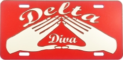 View Buying Options For The Delta Sigma Theta Hand Sign Diva Mirror License Plate