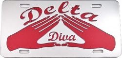 View Buying Options For The Delta Sigma Theta Hand Sign Diva Mirror License Plate