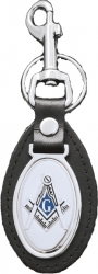 View Buying Options For The Mason Symbol Oval Leather Keychain
