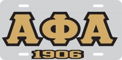 View Buying Options For The Alpha Phi Alpha 1906 Outline Mirror License Plate