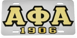 View Buying Options For The Alpha Phi Alpha 1906 Outline Mirror License Plate