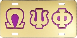 View Buying Options For The Omega Psi Phi Outline Mirror License Plate