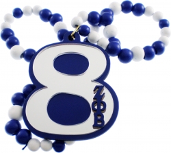 View Buying Options For The Zeta Phi Beta Wood Color Bead Tiki Line #8 Medallion