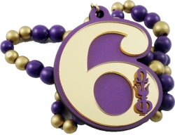 View Buying Options For The Omega Psi Phi Wood Color Bead Tiki Line #6 Medallion