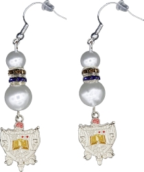 View Buying Options For The Sigma Gamma Rho Crest Pearl Earrings