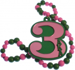 View Buying Options For The Alpha Kappa Alpha Line #3 Mirror Wood Color Bead Tiki Necklace