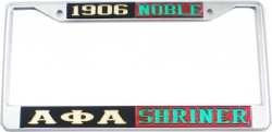 View Product Detials For The Alpha Phi Alpha + Shriner Split License Plate Frame