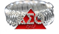 View Buying Options For The Delta Sigma Theta Triangle Crystal Stretchy Bracelet