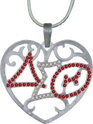 View Buying Options For The Delta Sigma Theta Ladies Crystal Filigree Heart Necklace