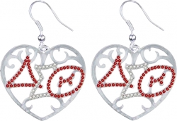 View Buying Options For The Delta Sigma Theta Ladies Crystal Filigree Heart Earrings