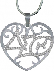 View Product Detials For The Delta Sigma Theta Ladies Crystal Filigree Heart Necklace