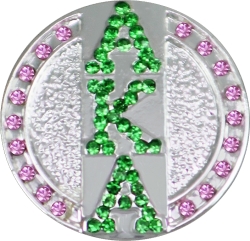 View Buying Options For The Alpha Kappa Alpha 3 Letter Crystal Single Snap Button