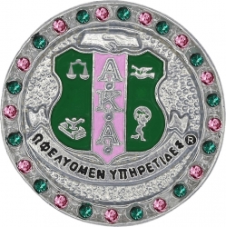View Buying Options For The Alpha Kappa Alpha Crest Crystal Single Snap Button