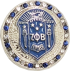 View Buying Options For The Zeta Phi Beta Crest Crystal Single Snap Button