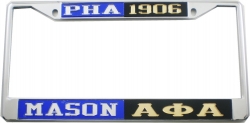 View Product Detials For The Mason - PHA + Alpha Phi Alpha Split License Plate Frame