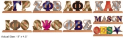 View Buying Options For The Greek Or Masonic Wood Desk Top Letters With Color Base [Brown - 11" x 4.5"]
