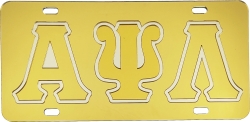 View Buying Options For The Alpha Psi Lambda Outlined Color Mirror License Plate