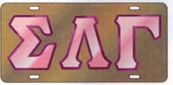 View Buying Options For The Sigma Lambda Gamma Outlined Color Mirror License Plate