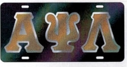 View Buying Options For The Alpha Psi Lambda Outlined Color Mirror License Plate