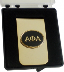 View Product Detials For The Alpha Phi Alpha Oval Medallion Money Clip