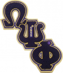 View Buying Options For The Omega Psi Phi Diagonal Letter Chenille Sew-On Patch