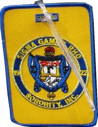 View Product Detials For The Sigma Gamma Rho Sorority, Inc. Round Crest Luggage Tag