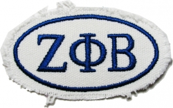 View Product Detials For The Zeta Phi Beta Distressed Emblem Oval Iron-On Patch