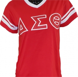 View Buying Options For The Buffalo Dallas Delta Sigma Theta Striped V-Neck T-Shirt