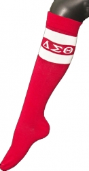 View Buying Options For The Delta Sigma Theta Greekfeet Striped Pair Knee High Socks