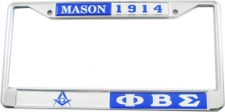View Buying Options For The Mason + Phi Beta Sigma Split Founder Year License Plate Frame