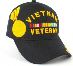 View Product Detials For The Vietnam Veteran Ribbons With Color Medal Mens Cap