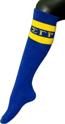 View Buying Options For The Sigma Gamma Rho Greekfeet Striped Pair Knee High Socks