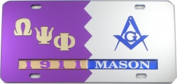 View Buying Options For The Omega Psi Phi + Mason Split Founder Year License Plate