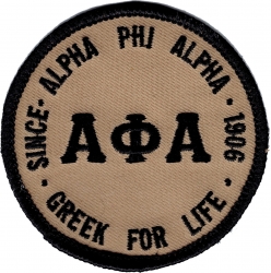 View Buying Options For The Alpha Phi Alpha Greek for Life Round Iron-On Patch