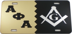 View Buying Options For The Alpha Phi Alpha + Mason Split Mirror License Plate